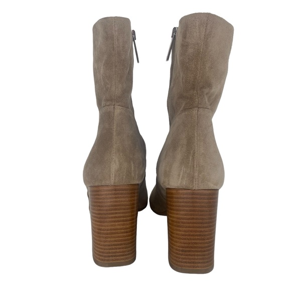 AQUATALIA | Luissa Shell Tan Ankle Side Zip Suede Booties | Size 9.5 - Picture 3 of 14